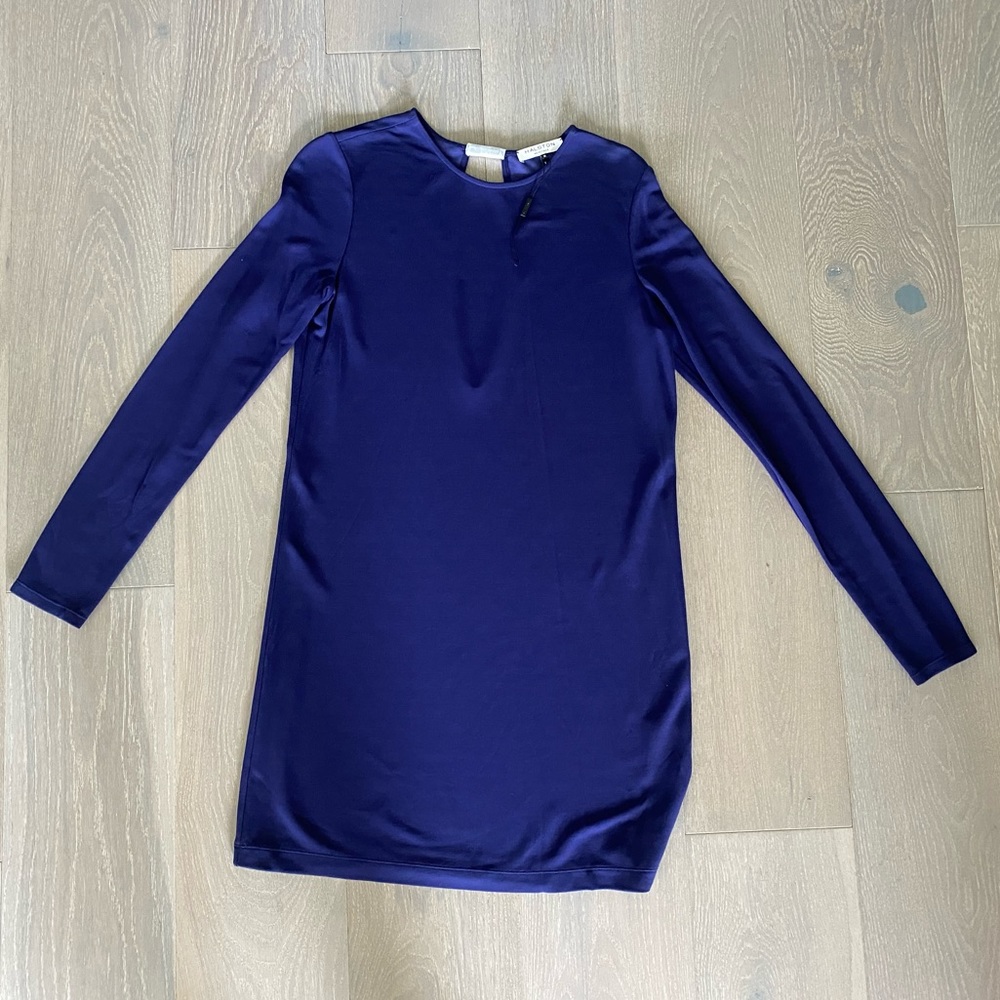HALSTON HERITAGE Dark Blue Dress w/ Open Back Slit